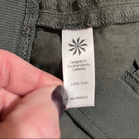 Athleta Seline Linen Skirt Army Green Size 16 Tall Drawstring Waist Pull On - Picture 7 of 7